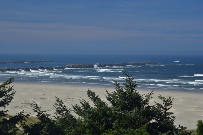 the north and south jetties, Yaquina Bay
